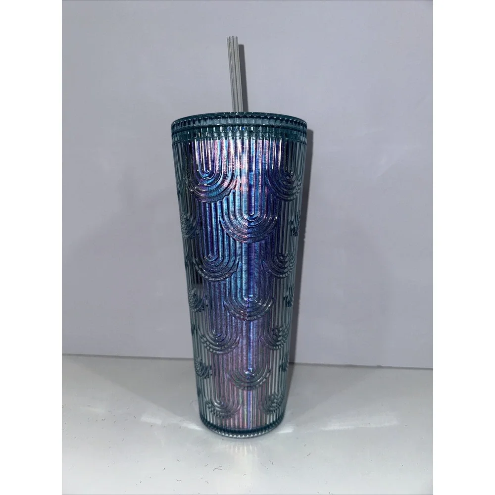 Starbucks 2022 Spring Green Iridescent Core 24oz Cold Cup Tumbler‎ Venti EUC